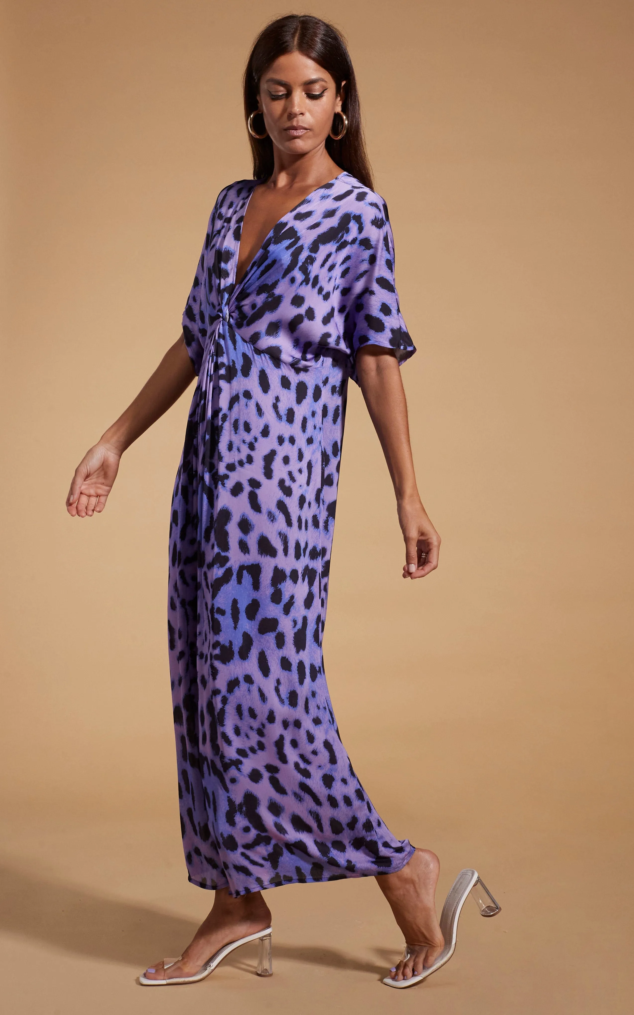 Makuna Kaftan In Lilac Leopard