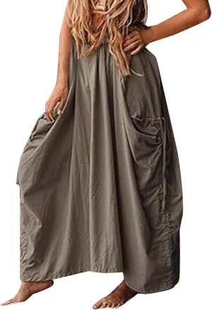 Maxi Boho Skirt Long Pockets Cotton Hippie Bohemian Elastic Waist Gypsy Skirt Bohemian with Pockets Gypsy Elastic