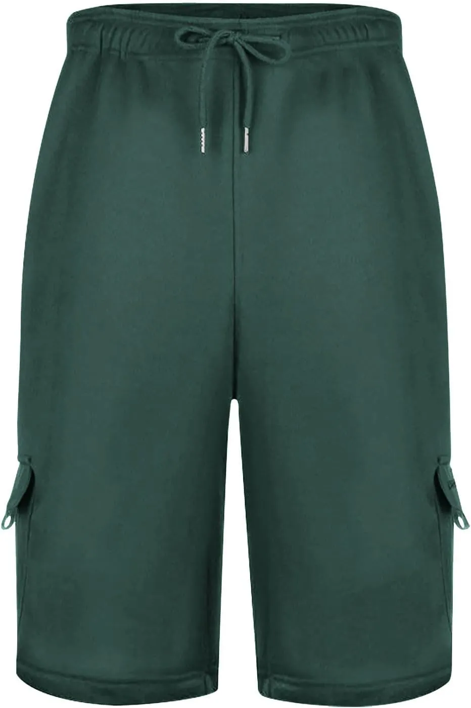 Mens Cargo Sweat Shorts Casual Drawstring Elastic Waist Athletic Workout Gym Jogger Shorts with Multi Pockets