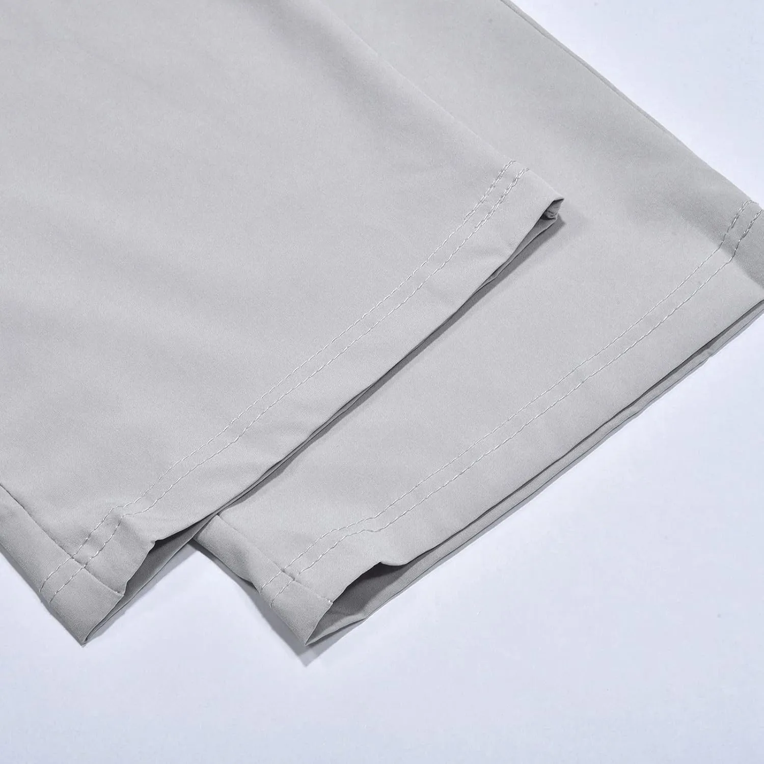 Mens Casual Linen Pants, Inseam Summer Elastic Waist Straight Leg Loose Fit Workout Beach Slacks, Sweatpants for Mens