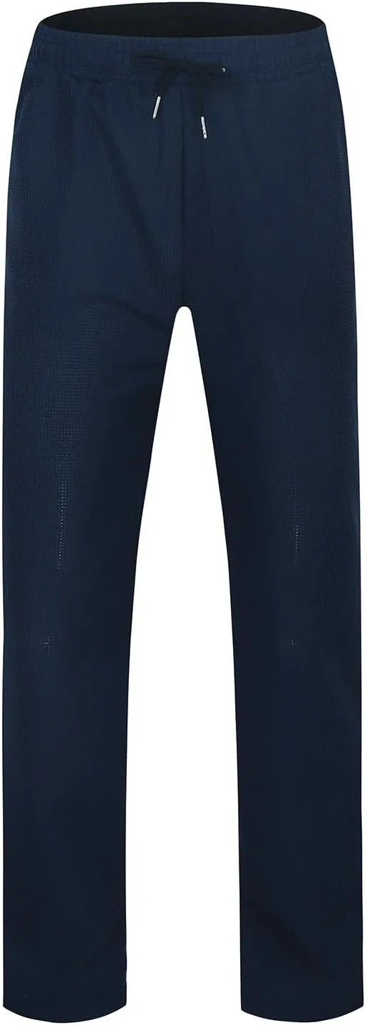 Mens Casual Pants Loose Fit Elastic Drawstring Waist Straight-Leg Summer Yoga Beach Long Pants, Tactical Pants for Men