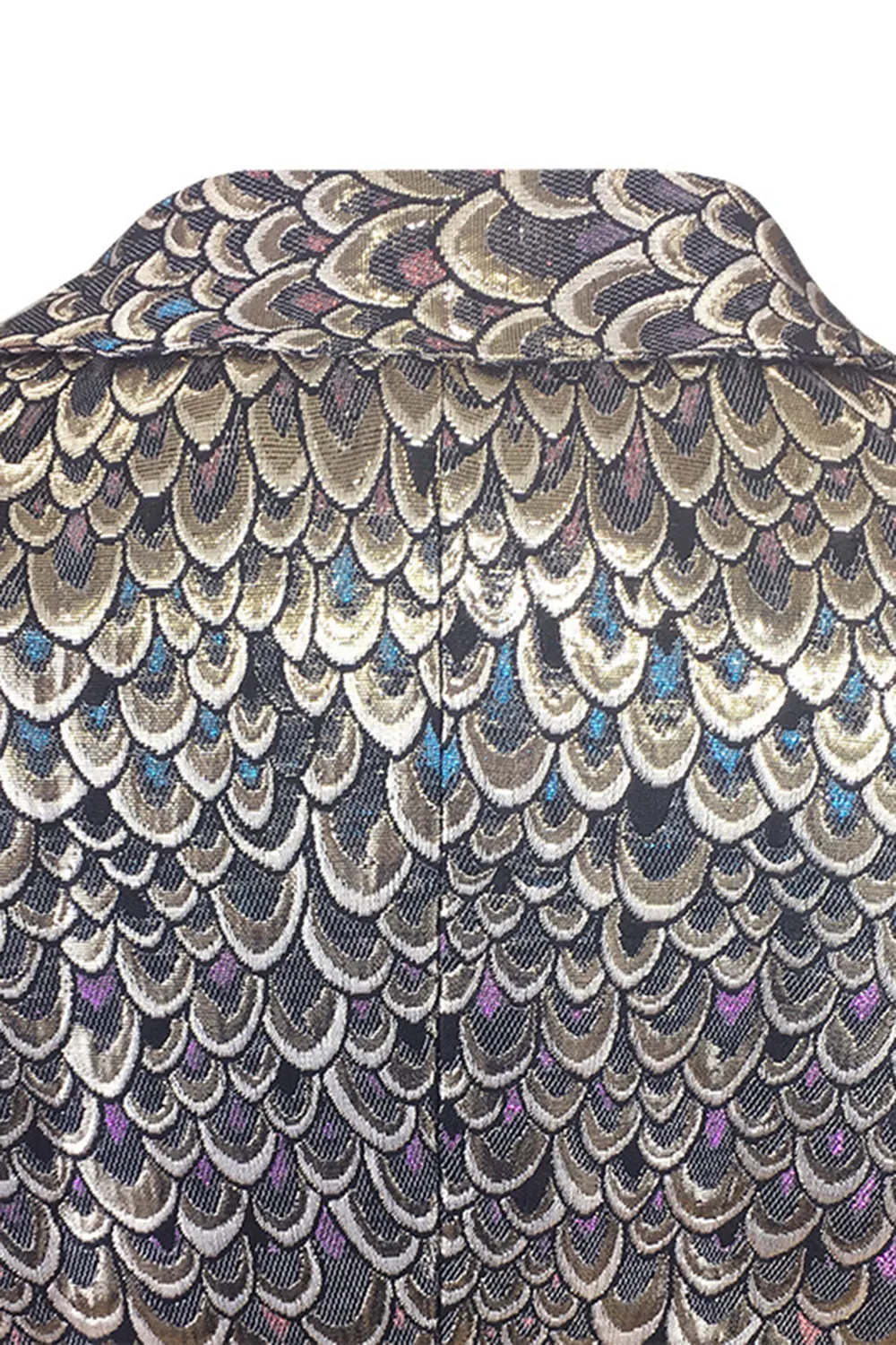Men's Golden Jacquard Shawl Lapel Blazer