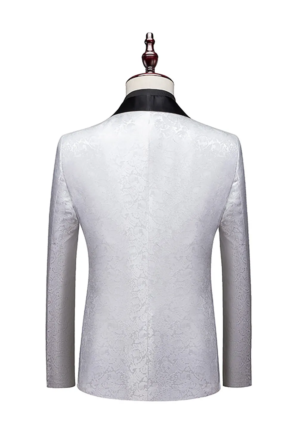 Men's Jacquard 2-Piece Shawl Lapel One Button Wedding Suits