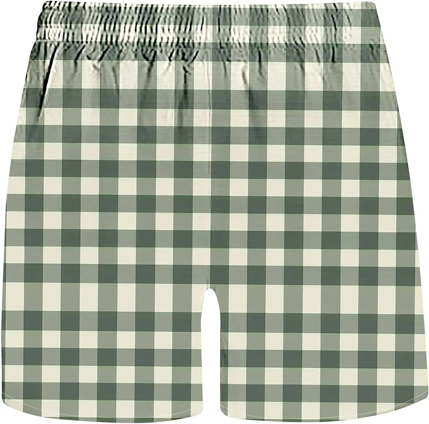 Mens Lounge Shorts Fashion Plaid Bottoms Elastic Waist Big and Tall Casual Summer Beach Shorts with Pockets