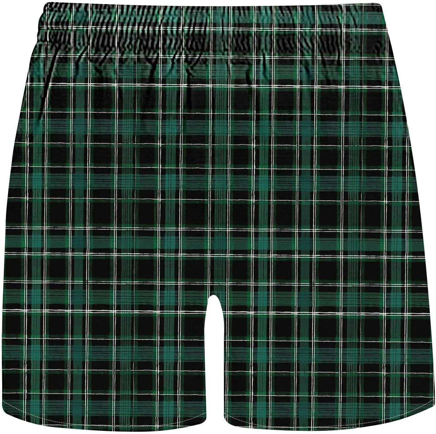 Mens Lounge Shorts Fashion Plaid Bottoms Elastic Waist Big and Tall Casual Summer Beach Shorts with Pockets