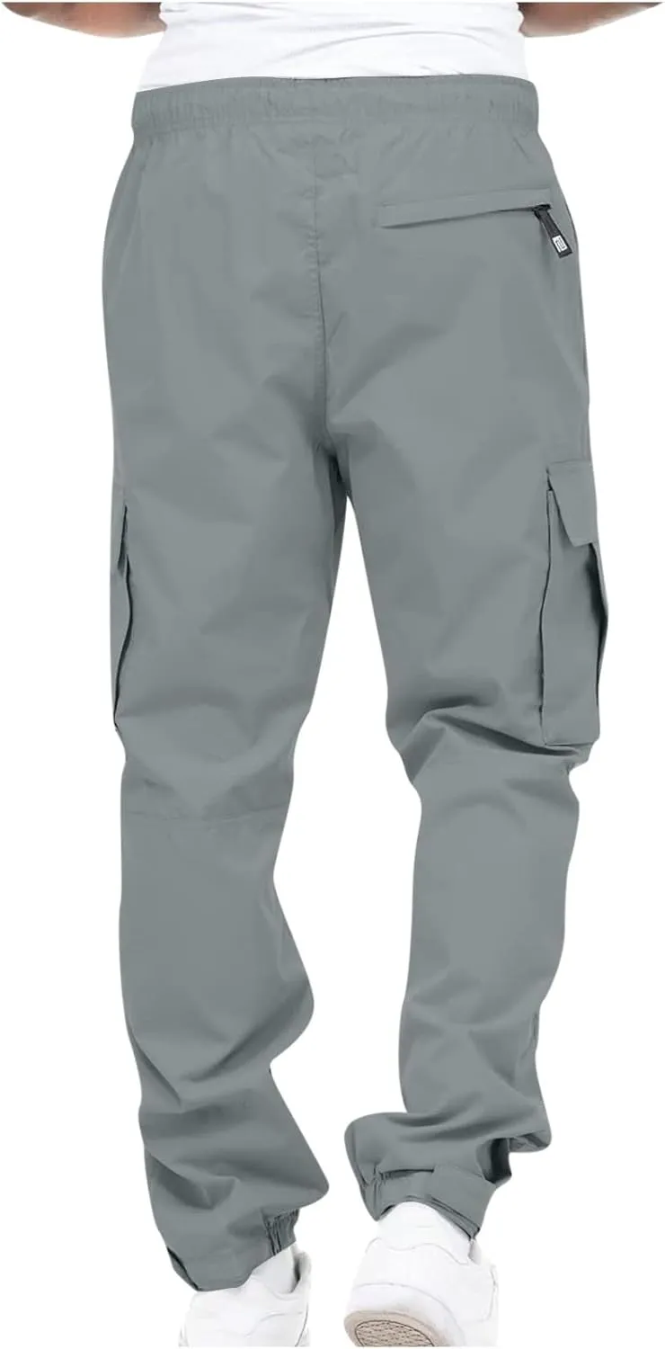Men's Relaxed Fit Cargo Pants Baggy Straight Leg Pant Outdoor Sweatpants Loose Comfy Trousers Track Bottoms Plus Size