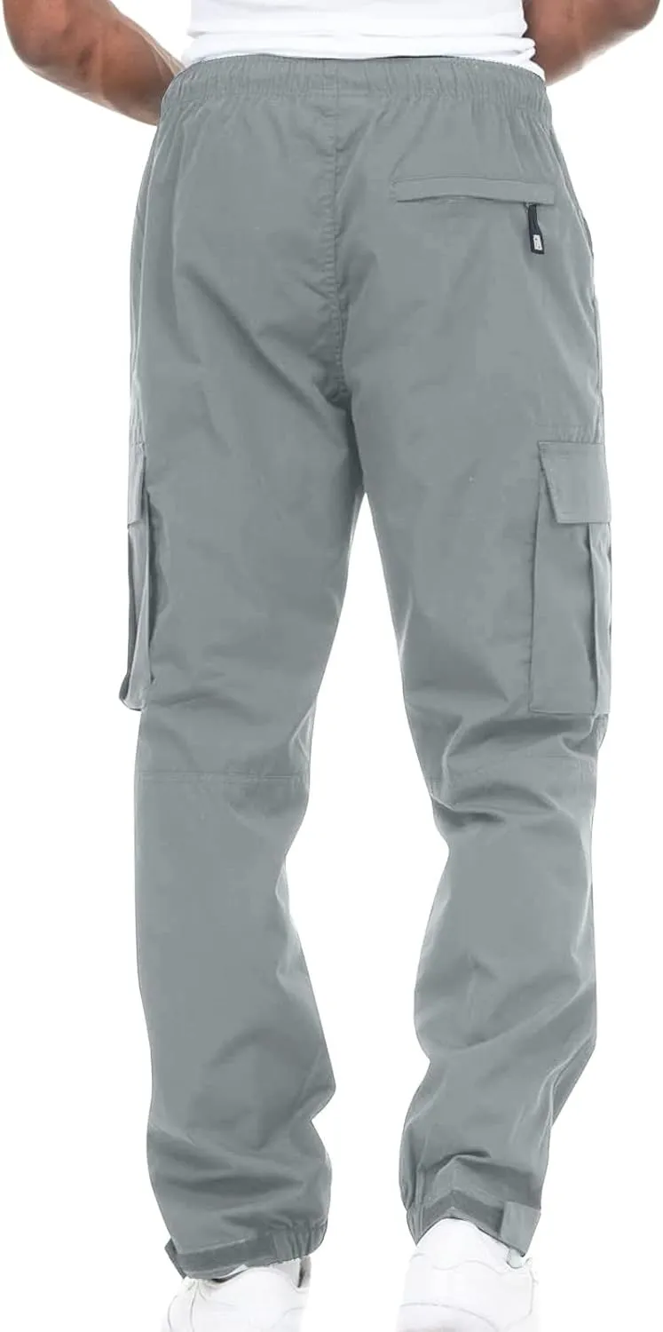 Men's Relaxed Fit Cargo Pants Baggy Straight Leg Pant Outdoor Sweatpants Loose Comfy Trousers Track Bottoms Plus Size