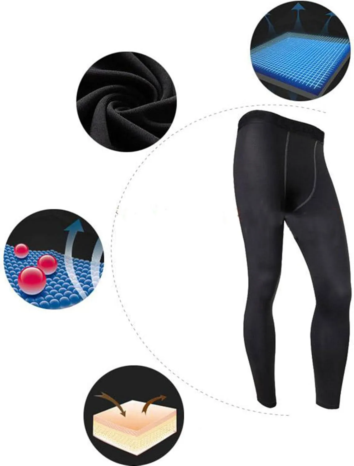 Mens Thermal Compression Pants Athletic Sports Leggings Base Layer Running Cycling Tights Leggings Workout Bottoms
