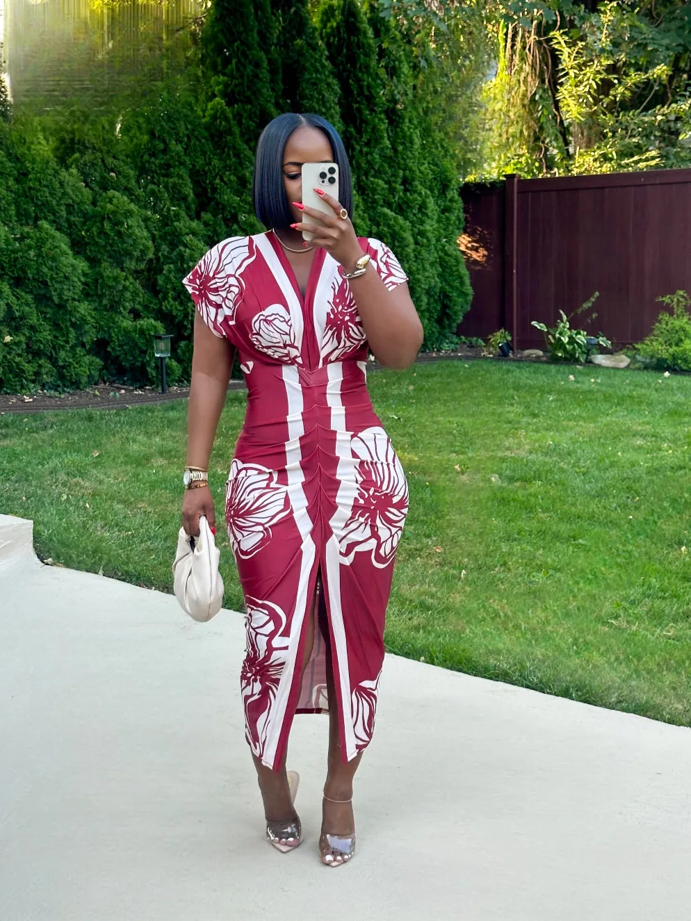 Miiara Midi Dress (Wine)