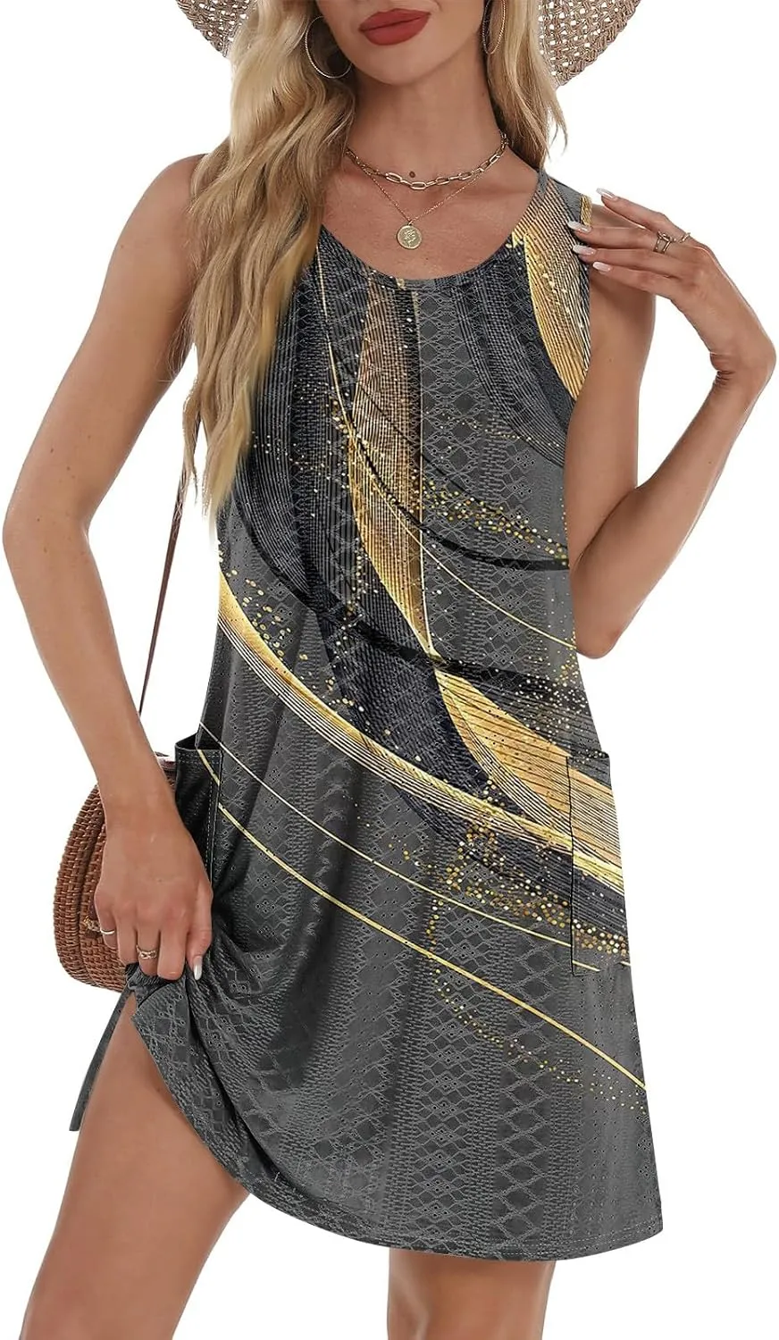 Milkmaid Style Summer Dress High Waist Puff Sleeve Floral Sundress for Women Holiday Outfit