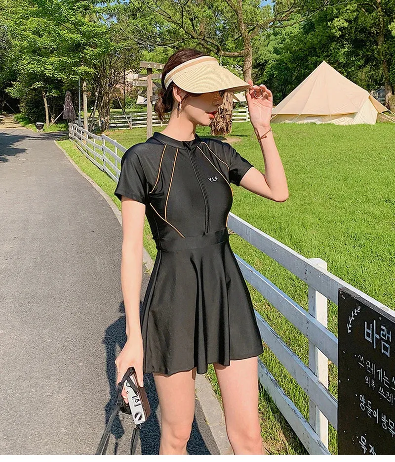Modest Swimsuit With Skirt Beach Bathing Suits