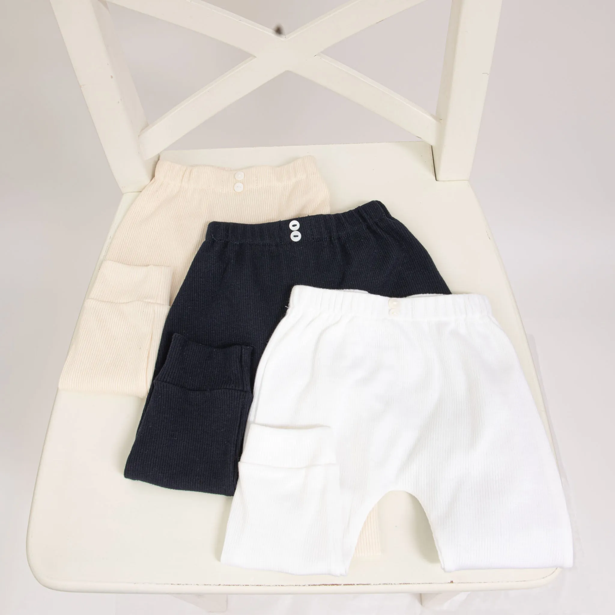 Navy Ribbed Cotton Top & Leggings