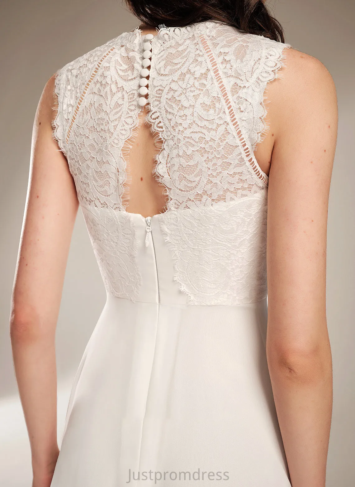 Neck Floor-Length Scoop Wedding Dresses A-Line Lace Wedding Dress Melissa With