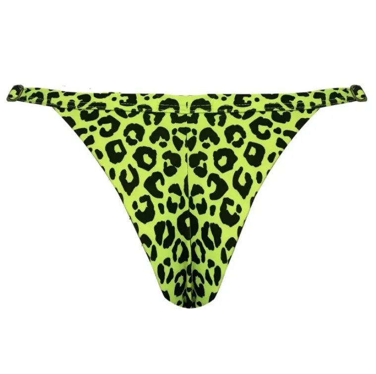 Neon Green Jaguar Brazilian Thong Bikini Bottom