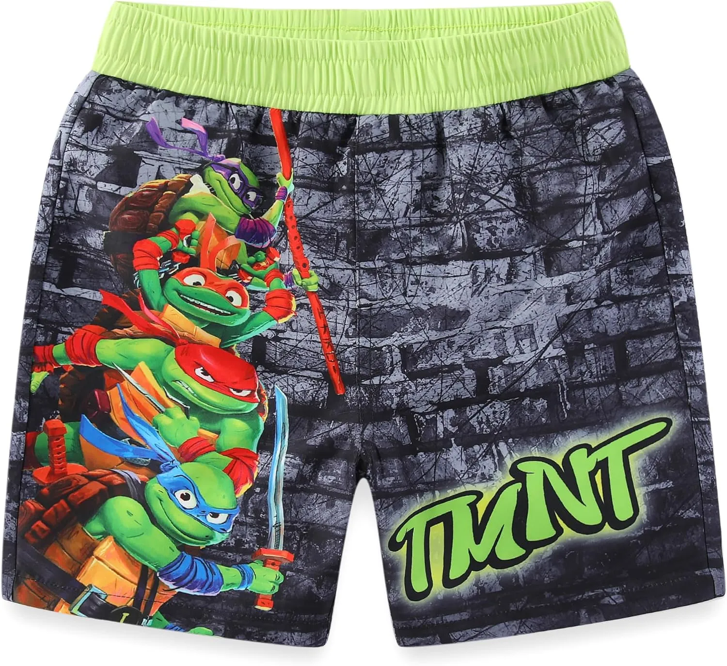 Nickelodeon Teenage Mutant Ninja Turtles Boys UPF 50  Rash Guard and Swim Trunks for Big Kids