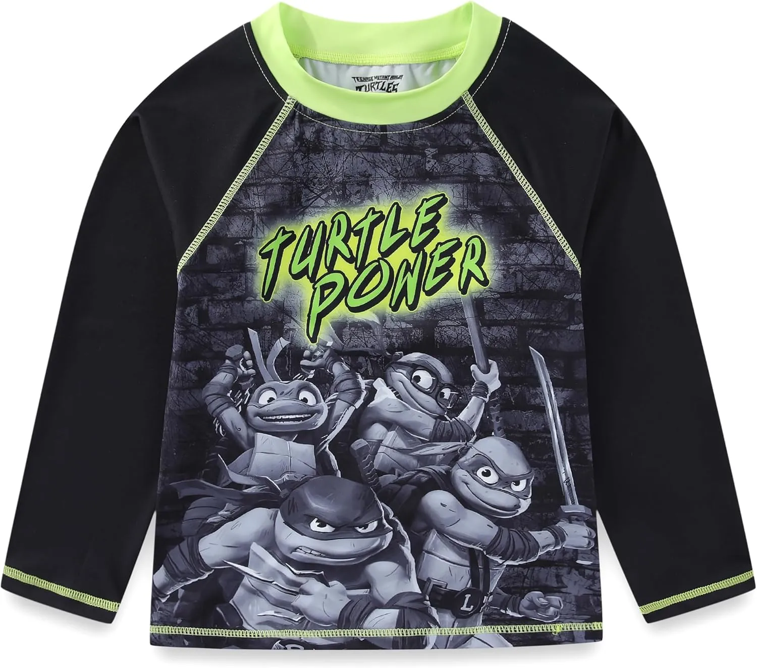 Nickelodeon Teenage Mutant Ninja Turtles Boys UPF 50  Rash Guard and Swim Trunks for Big Kids