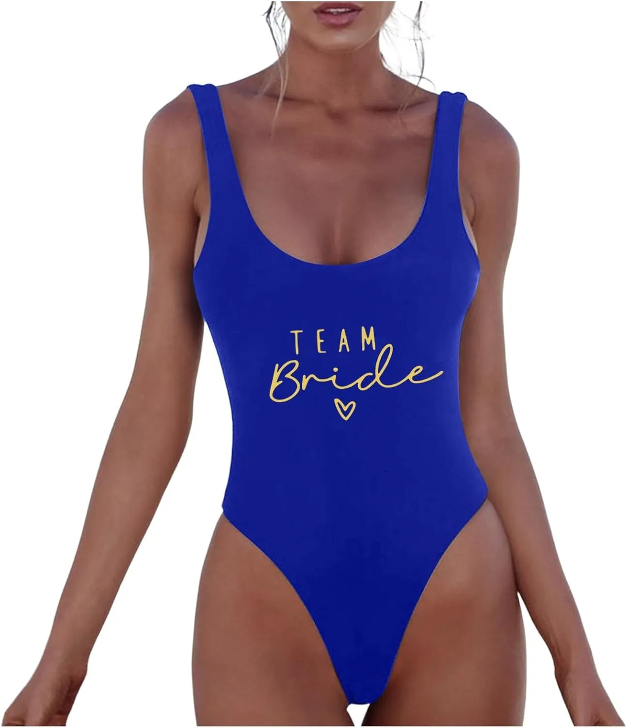One Piece Bride Swimsuit Women Tummy Control Sexy High Cut Bathing Suit Backless Slimming Swim Suit Ribbed Swimwear
