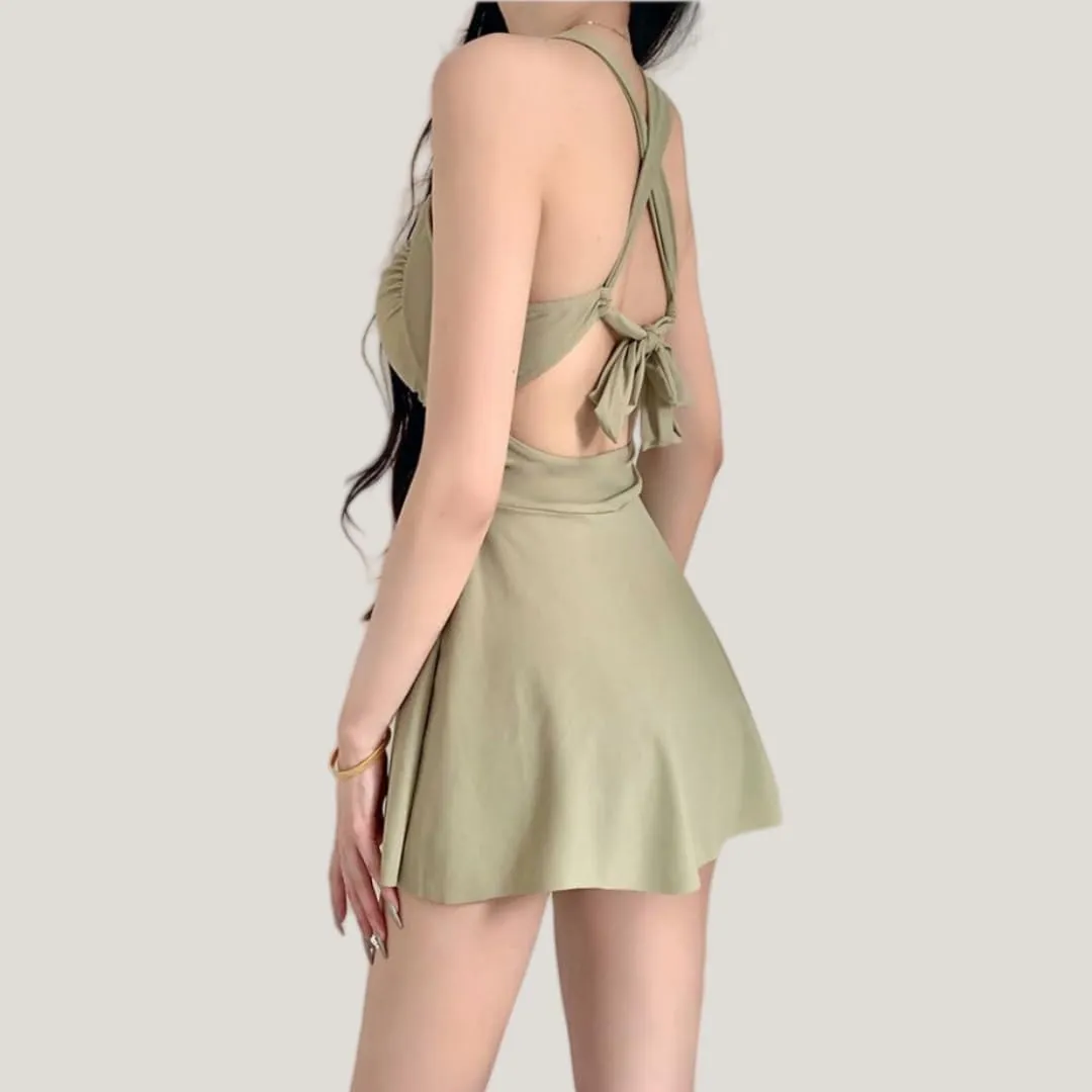 One Piece Swimsuit for Women,Tummy Control High Waisted Bathing Suit with Backless Design & Enhancing Cups
