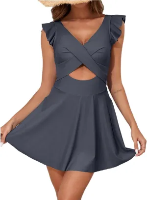One Piece Swimsuits for Women High Waisted Tummy Control Backless Sexy Slimming Bathing Suit Tankini Swimwear