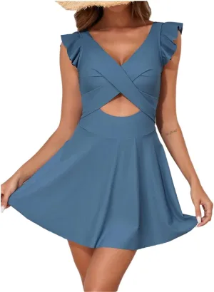 One Piece Swimsuits for Women High Waisted Tummy Control Backless Sexy Slimming Bathing Suit Tankini Swimwear