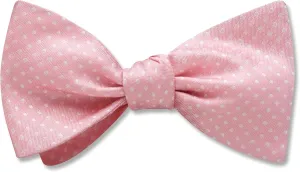 Oriel Pink Polka Dot Men's Bow Tie, Handmade in the USA