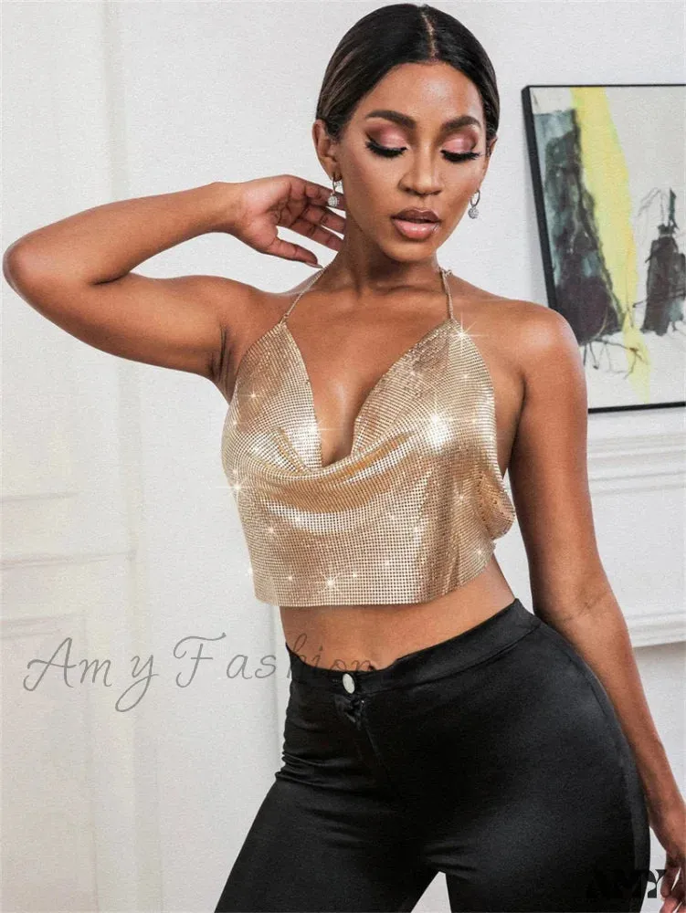 Party Club Rhinestones Gothic Corset Crop Top