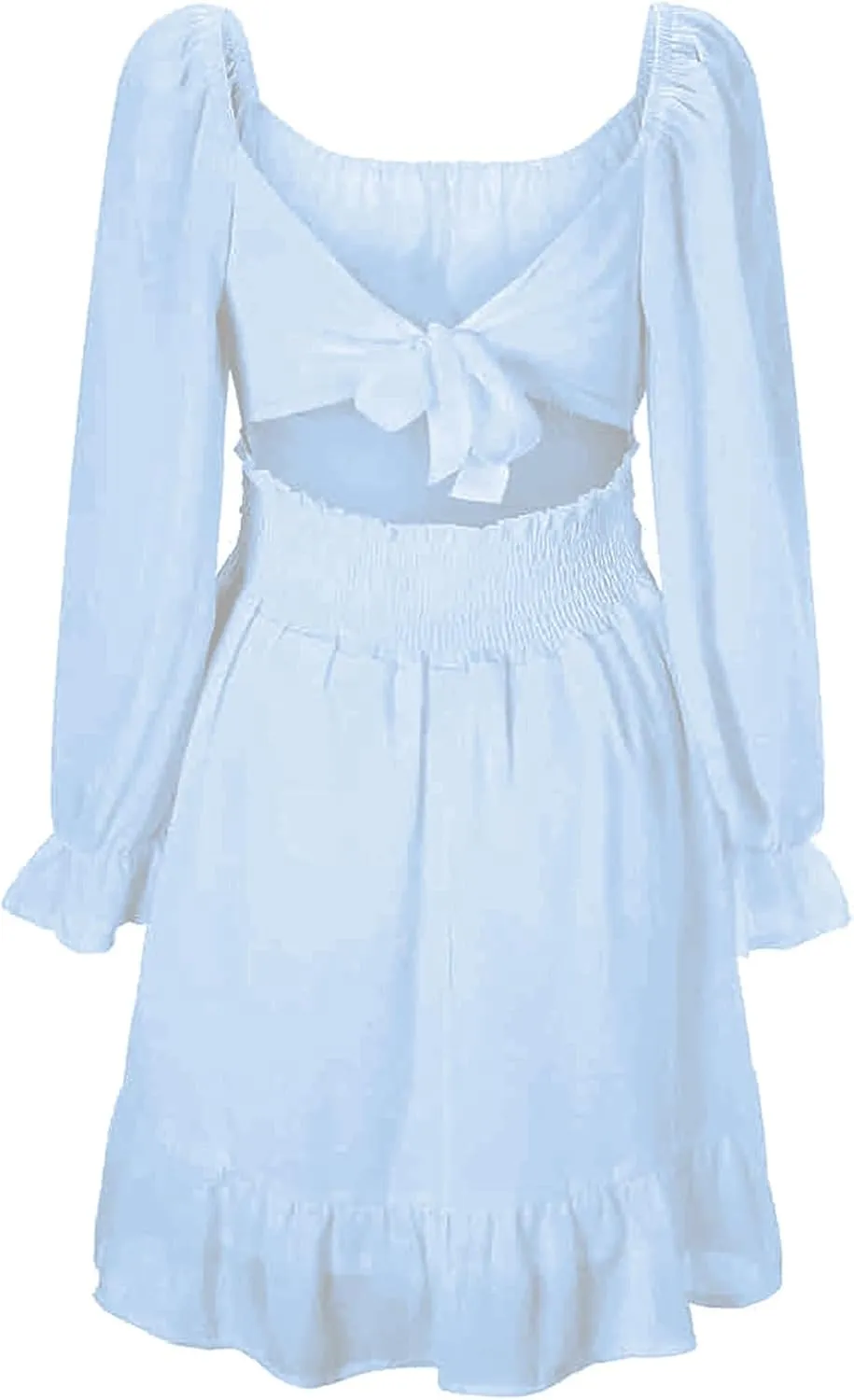 Pastel Dresses for Women 2025 Cute Petite Off Shoulder Long Sleeve Empire Waist Mini Dress Boho Church Graduation Outfit