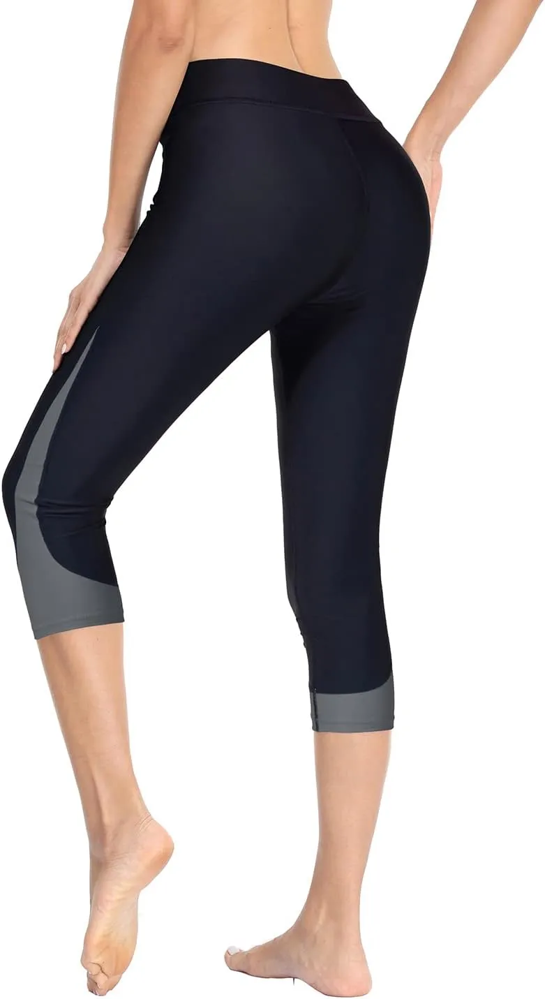 Pinup Fashion Swim Pants Women - Swimming Capris High Waisted Swimsuit Leggings UV Swimwear Tights