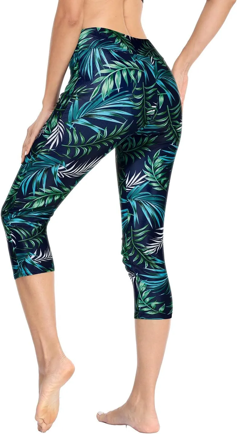 Pinup Fashion Swim Pants Women - Swimming Capris High Waisted Swimsuit Leggings UV Swimwear Tights