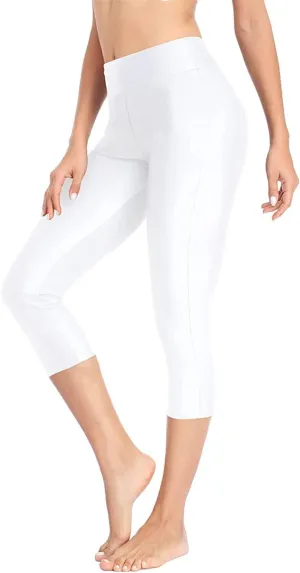 Pinup Fashion Swim Pants Women - Swimming Capris High Waisted Swimsuit Leggings UV Swimwear Tights