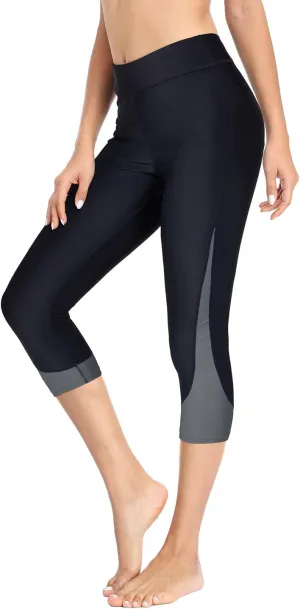 Pinup Fashion Swim Pants Women - Swimming Capris High Waisted Swimsuit Leggings UV Swimwear Tights