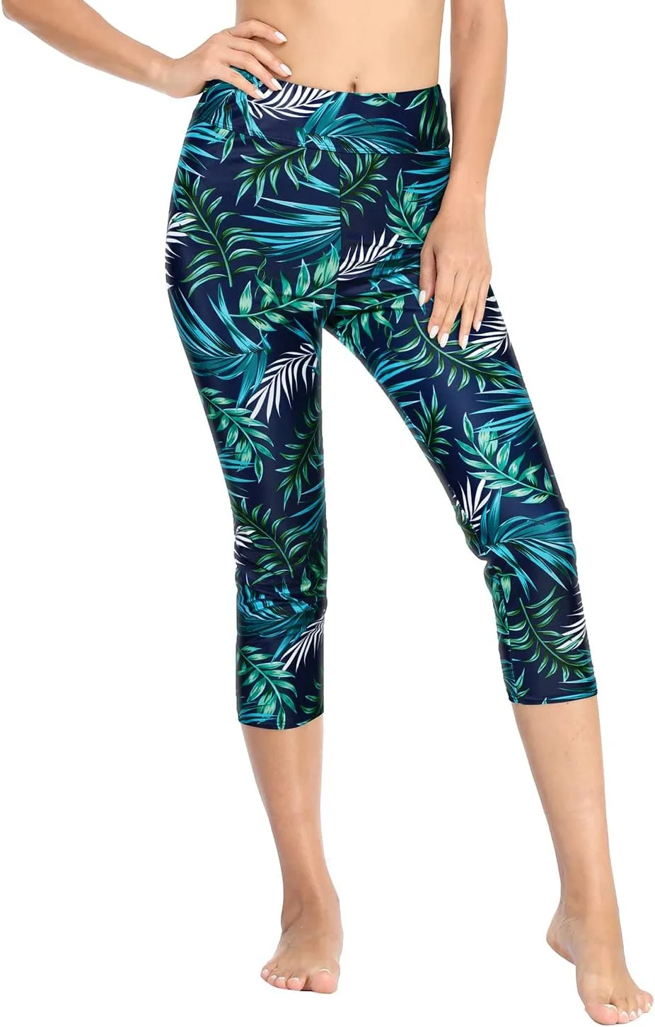 Pinup Fashion Swim Pants Women - Swimming Capris High Waisted Swimsuit Leggings UV Swimwear Tights