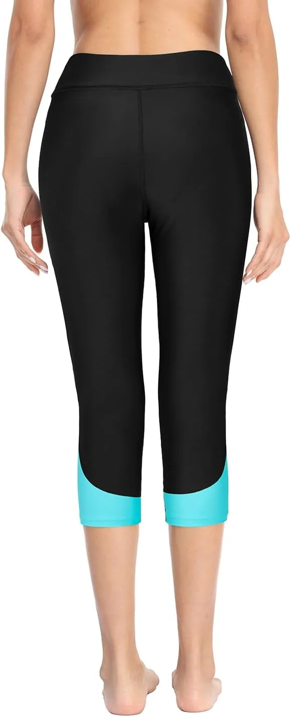 Pinup Fashion Swim Pants Women - Swimming Capris High Waisted Swimsuit Leggings UV Swimwear Tights