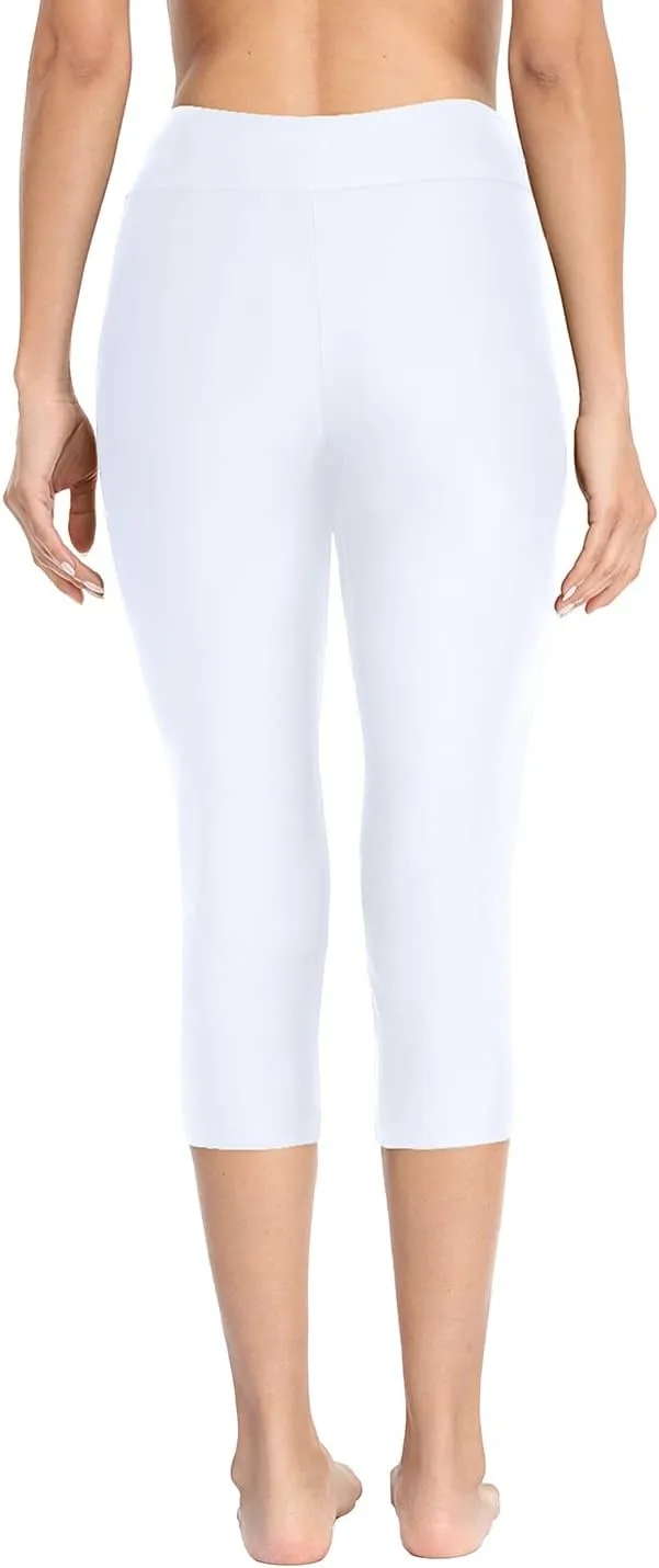 Pinup Fashion Swim Pants Women - Swimming Capris High Waisted Swimsuit Leggings UV Swimwear Tights