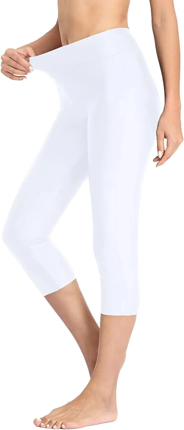 Pinup Fashion Swim Pants Women - Swimming Capris High Waisted Swimsuit Leggings UV Swimwear Tights