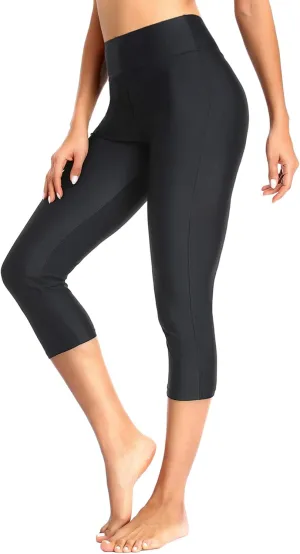 Pinup Fashion Swim Pants Women - Swimming Capris High Waisted Swimsuit Leggings UV Swimwear Tights