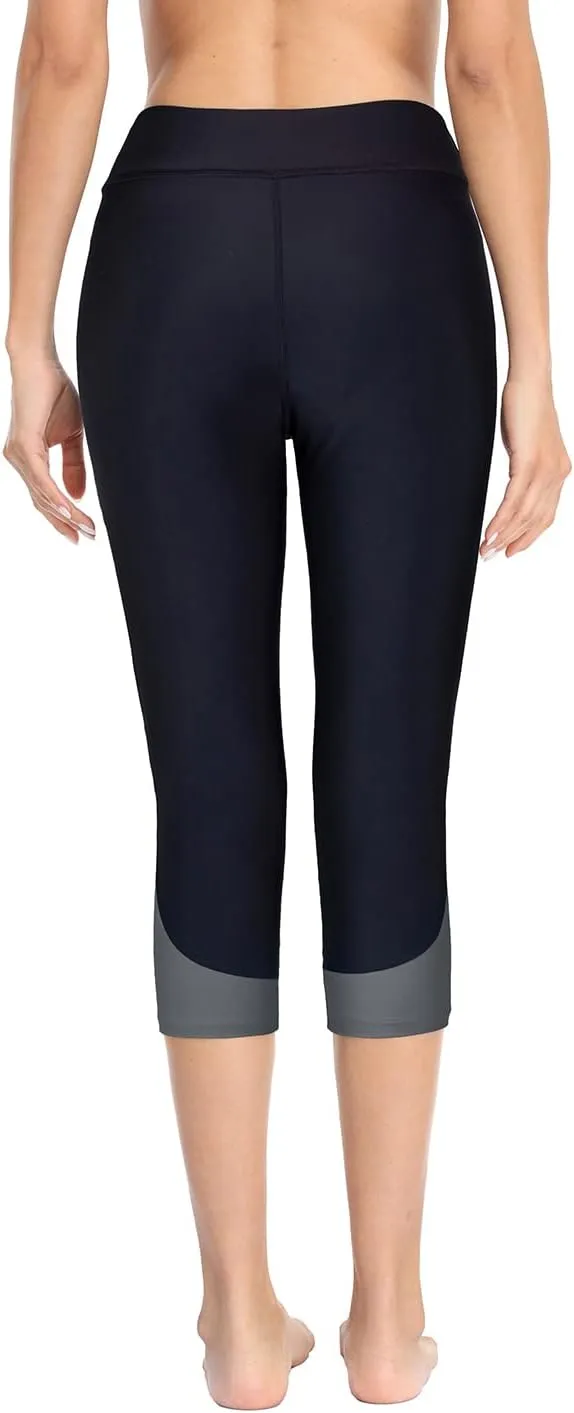 Pinup Fashion Swim Pants Women - Swimming Capris High Waisted Swimsuit Leggings UV Swimwear Tights
