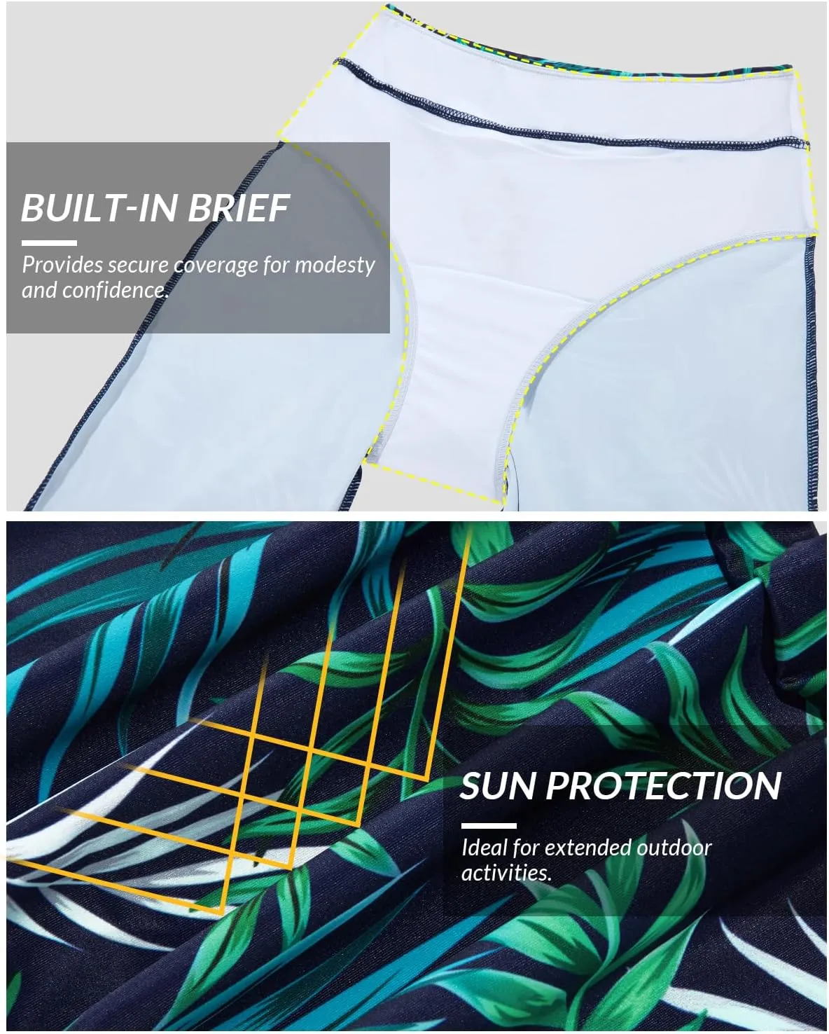 Pinup Fashion Swim Pants Women - Swimming Capris High Waisted Swimsuit Leggings UV Swimwear Tights