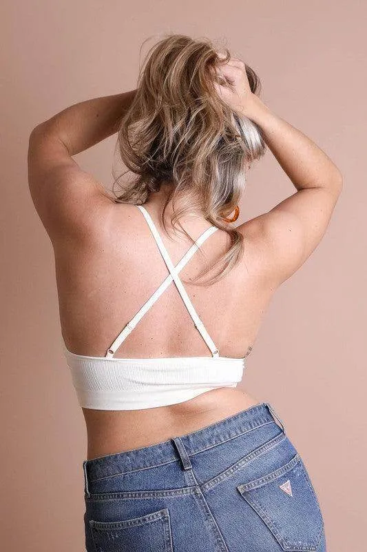 Plus Size Crochet Lace High Neck Bralette Top