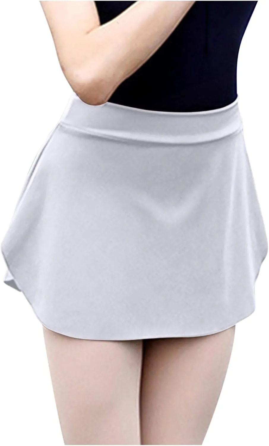 Pull On Ballet Skirt for Women Girls Solid Workout Skirts Elastic Mini Skirt for Dancing Casual Short Dance Skirts