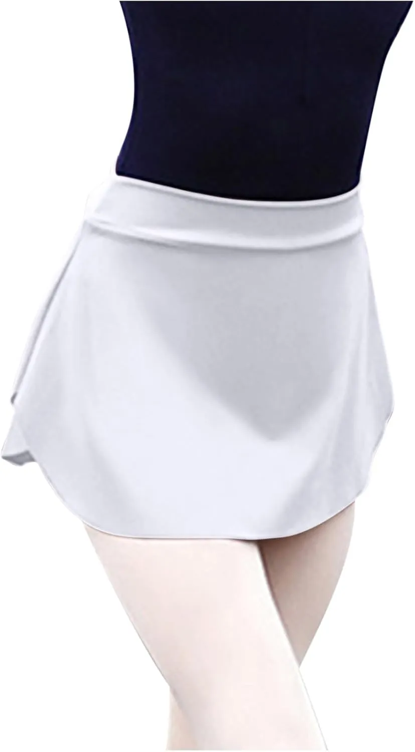 Pull On Ballet Skirt for Women Girls Solid Workout Skirts Elastic Mini Skirt for Dancing Casual Short Dance Skirts
