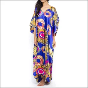 Purple Printed Long Kaftan