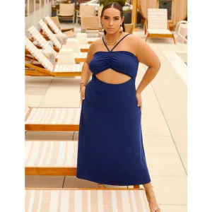 Ribbed Dress With Halter Neck
