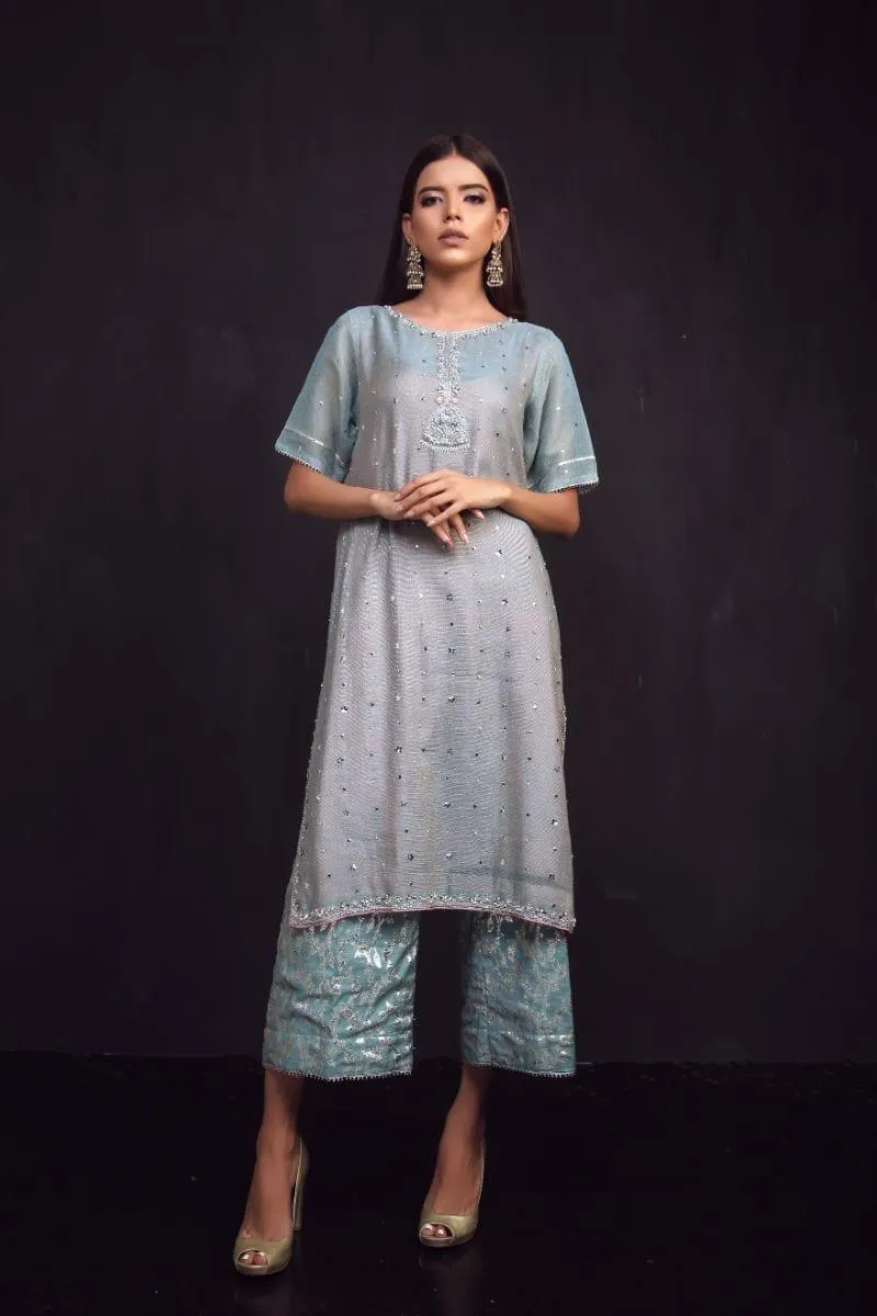 Sadia Aamir - Grey and Pink Sahar - Khaddi Cotton - 3 Piece