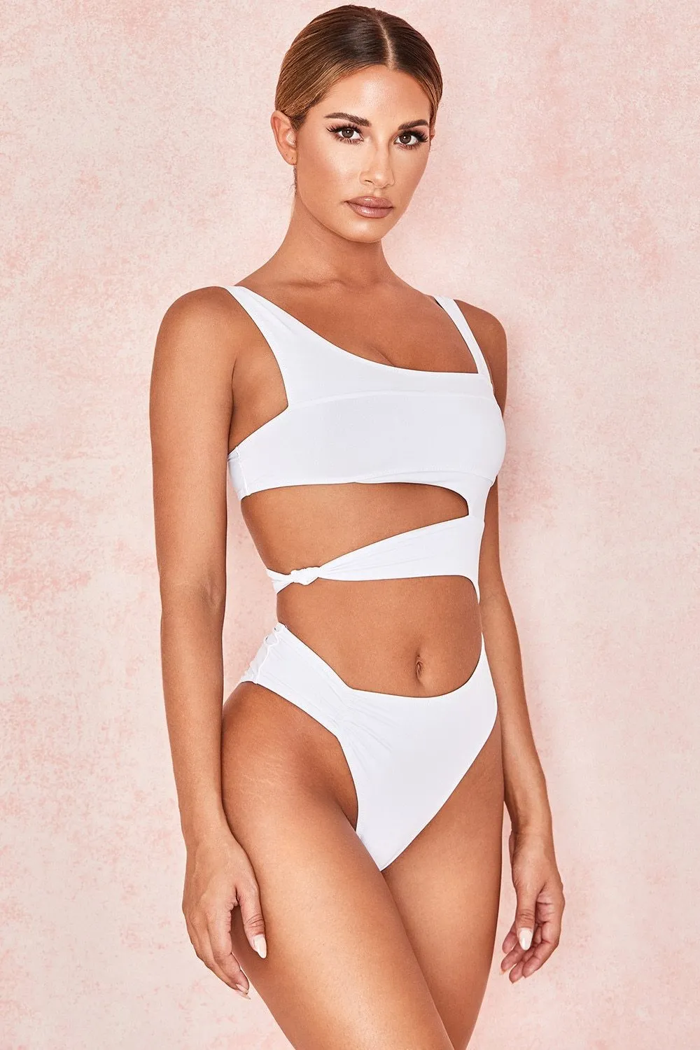 Sexy Cross Bandage One Piece Hollow Out Swimsuit