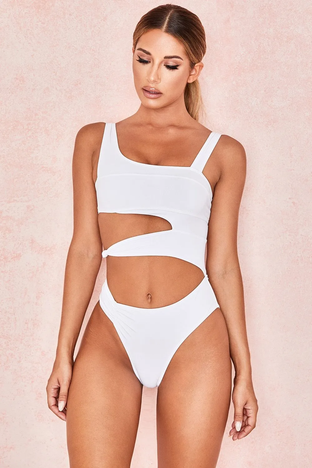 Sexy Cross Bandage One Piece Hollow Out Swimsuit
