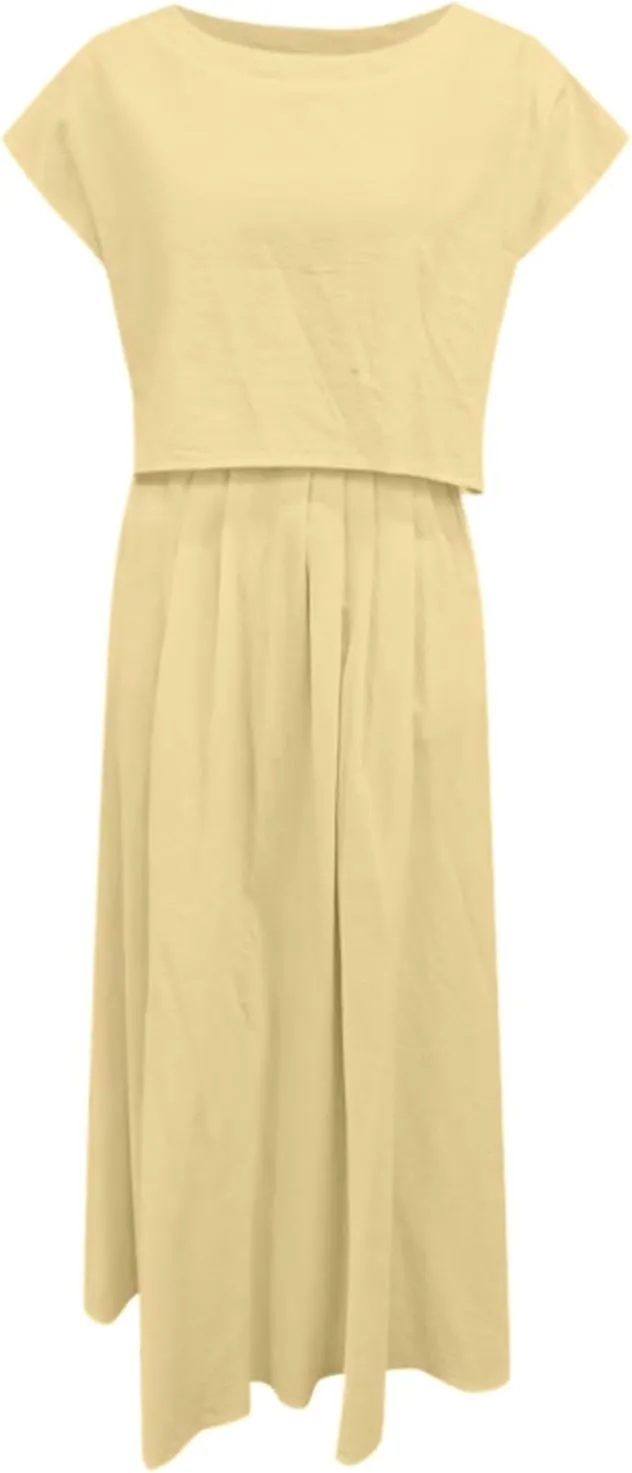 Shirt Dresses for Women 2025 Summer Elegant Drop Waist Flowy Swing Spring Wedding Guest Dress Preppy Cowgirl Outfits
