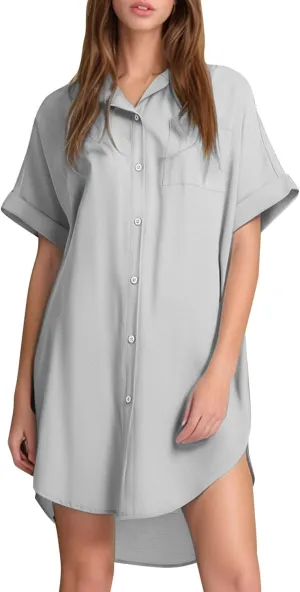 Shirt Linen Dresses for Women 2025 Button Down Summer Cover Up Sun Dresses Travel Beach Solid Loose Vacation Outfits