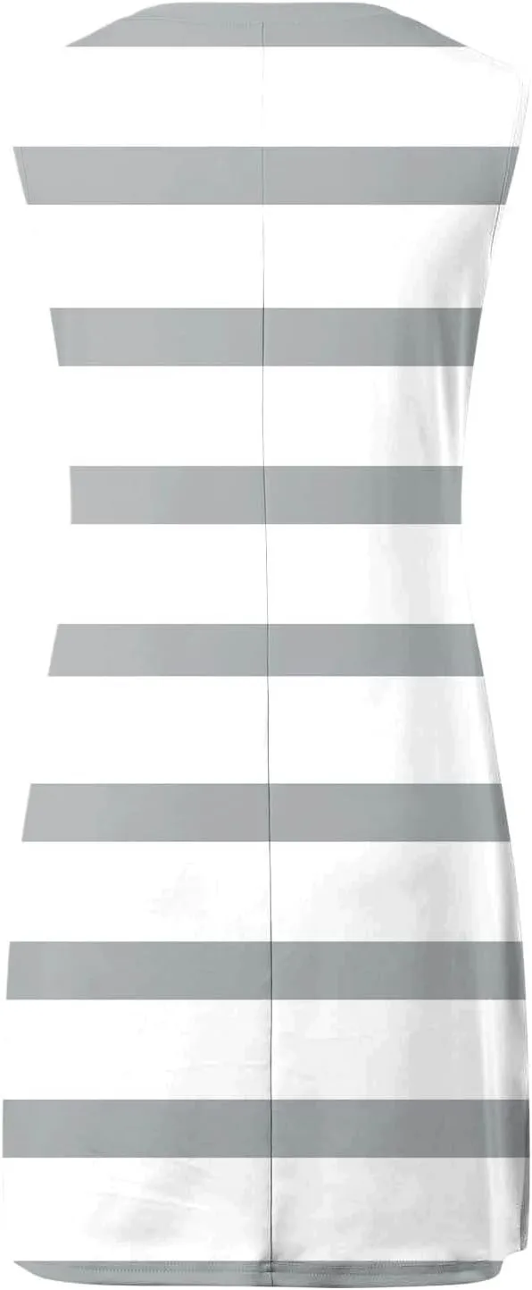 Short Summer Dresses for Women Fashion Striped Sleeveless V Neck Tshirt Mini Dress Bohemian Wedding Teacher Outfits