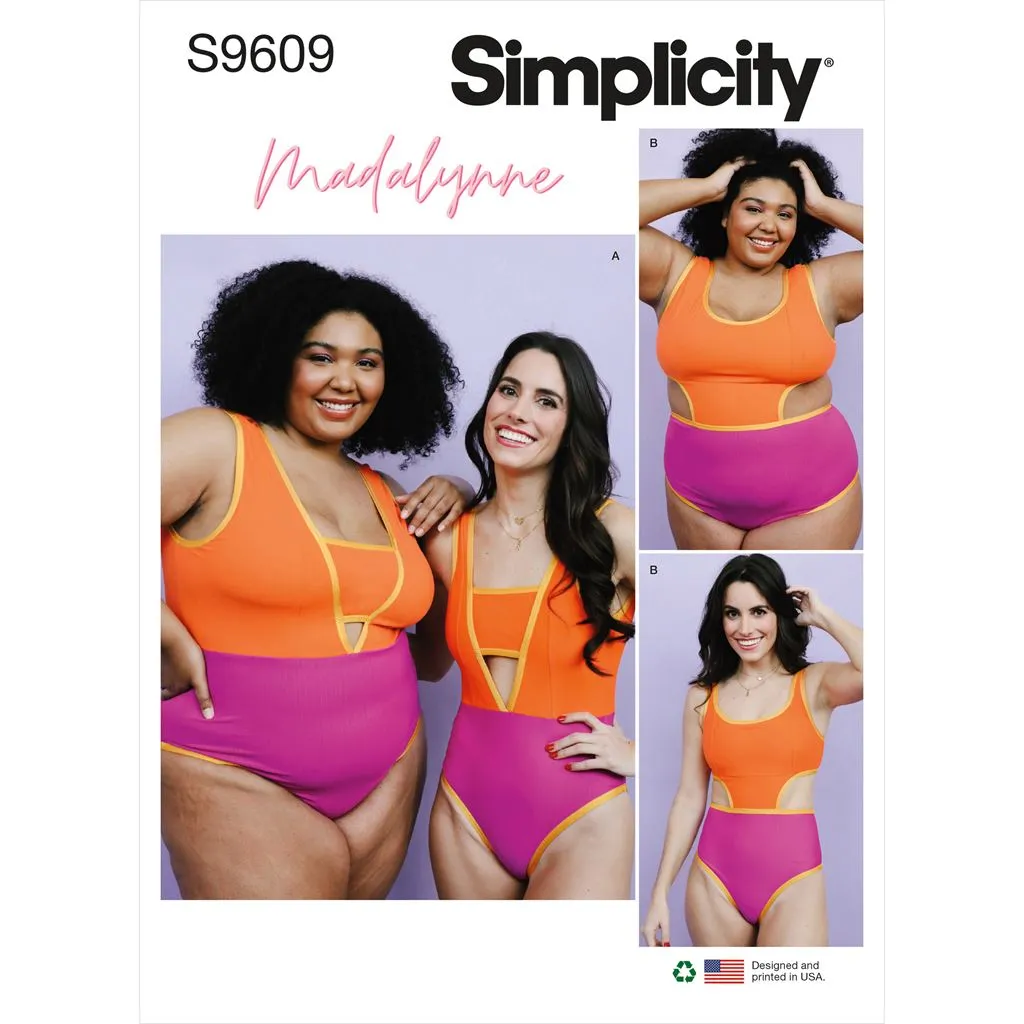 Simplicity Sewing Pattern S9609 Misses' and Women's Swimsuits by Maddie Flanigan